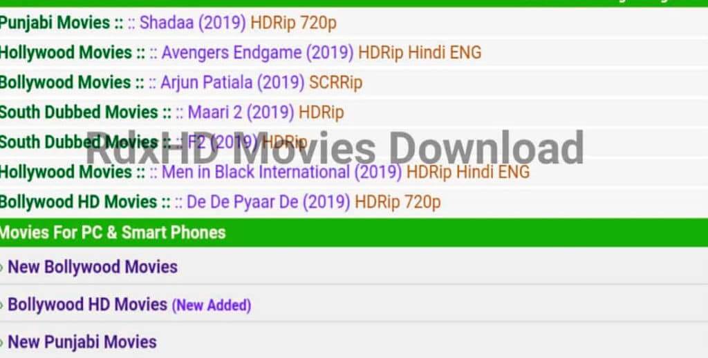 Is downloading movies from RdxHD 2020 valid?
