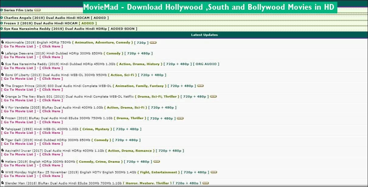 Moviemad 2020: Watch Bollywood Movies Online Download Latest Hindi Dubbed Movies from Moviemad