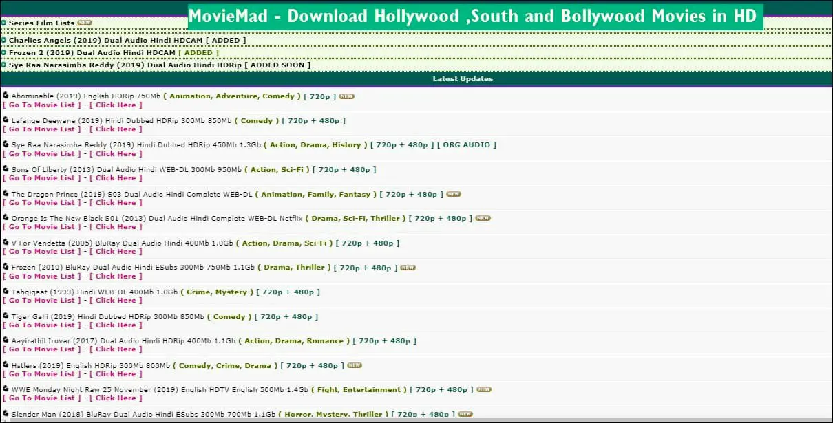 Moviemad 2020: Watch Bollywood Movies Online Download Latest Hindi Dubbed Movies from Moviemad